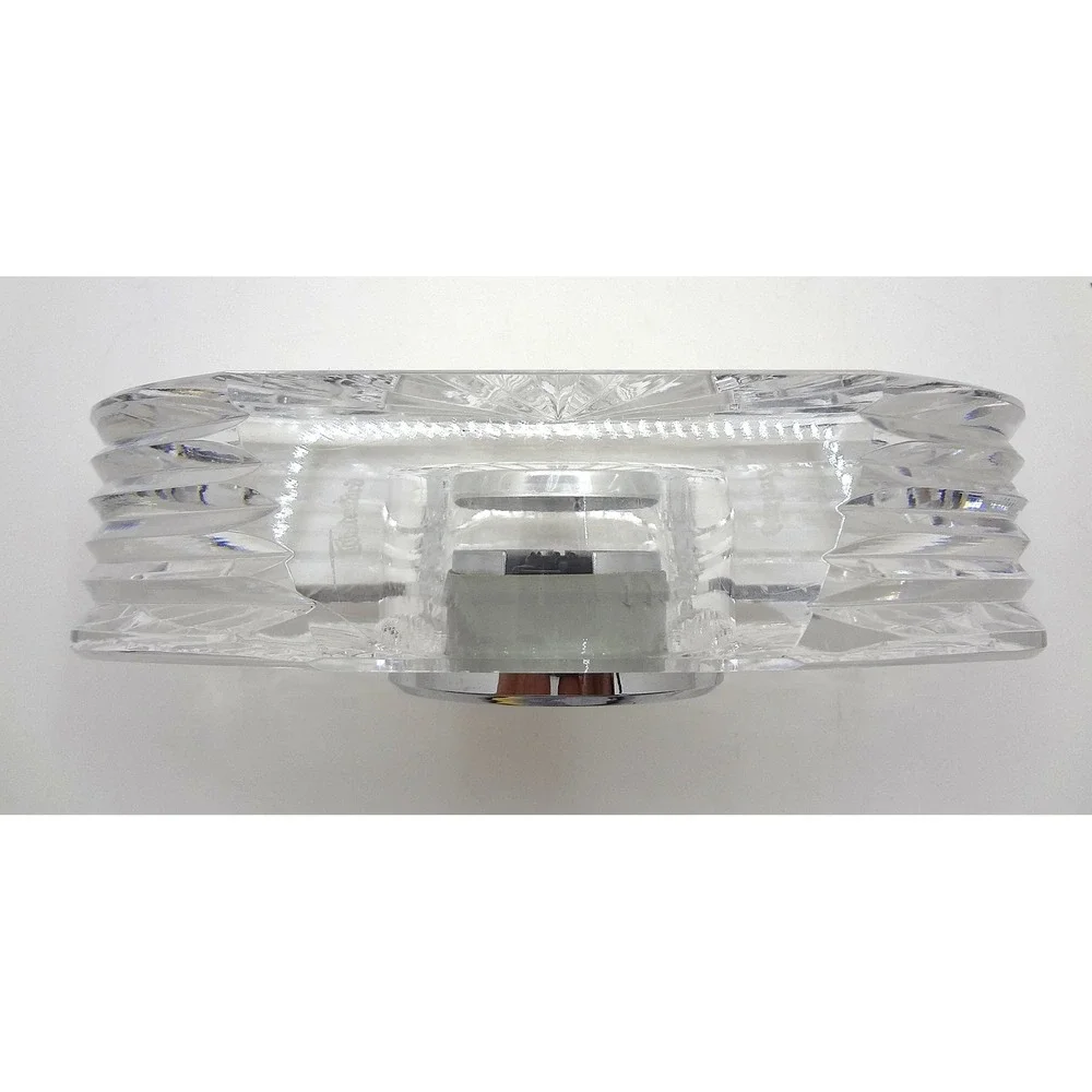 Waterford Crystal Oval Table Clock Desk‎ Clear Faceted Quartz
